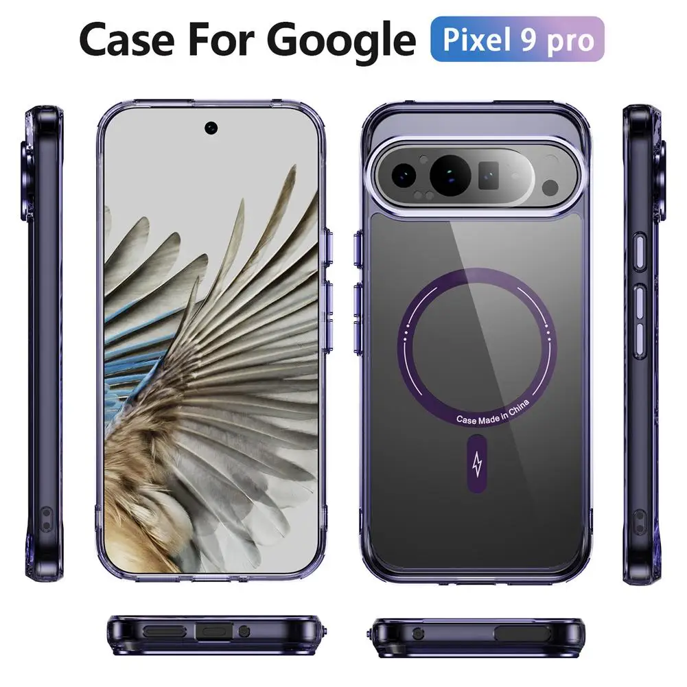 For Google Pixel 9 Pro Phantom Magnetic Charge Phone Case TPU Protection Phone Screen Anti Drop Phone Transparent Case