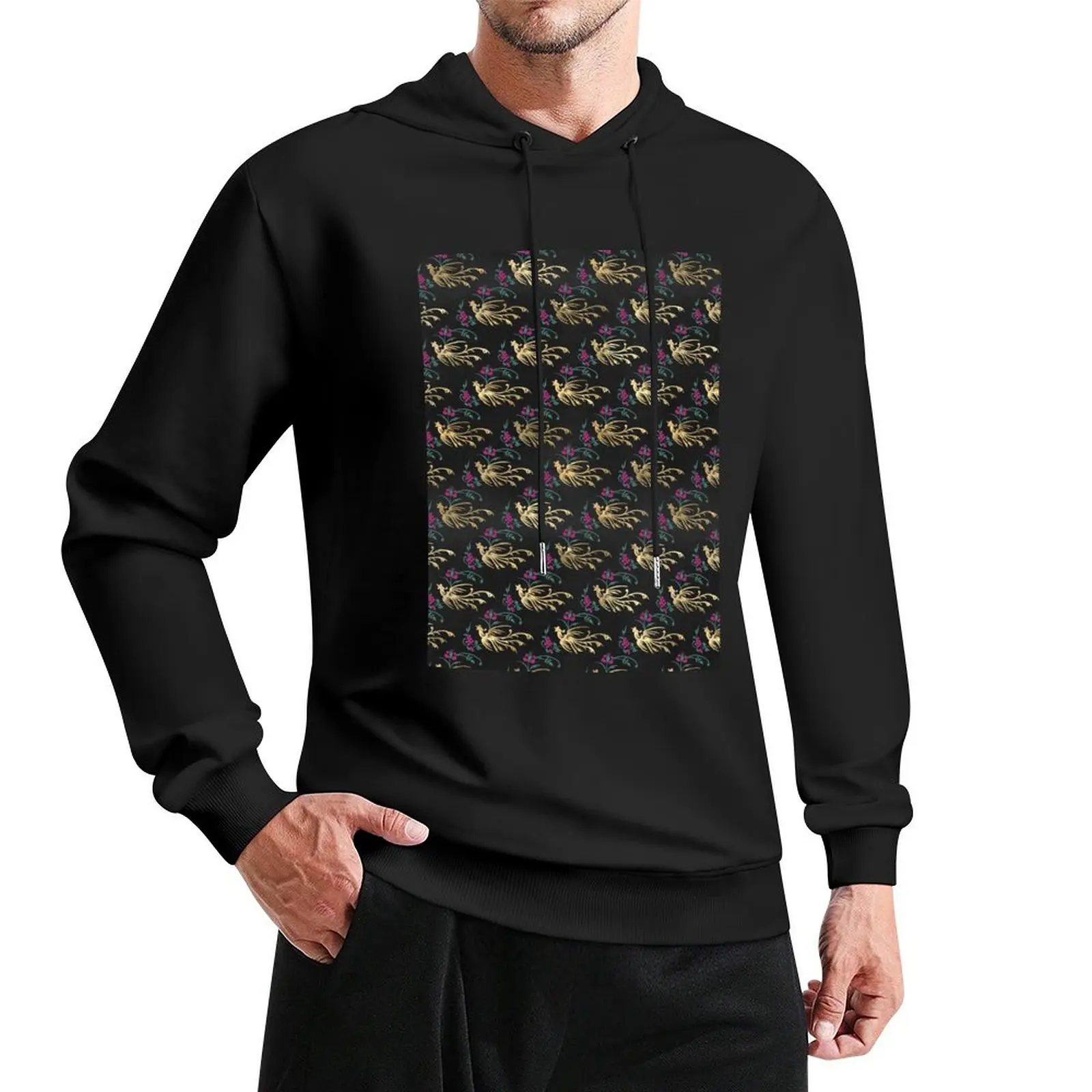 

Oriental Design in Gold and Purple Pullover Hoodie male clothes men's autumn clothes winter clothes mens graphic hoodies