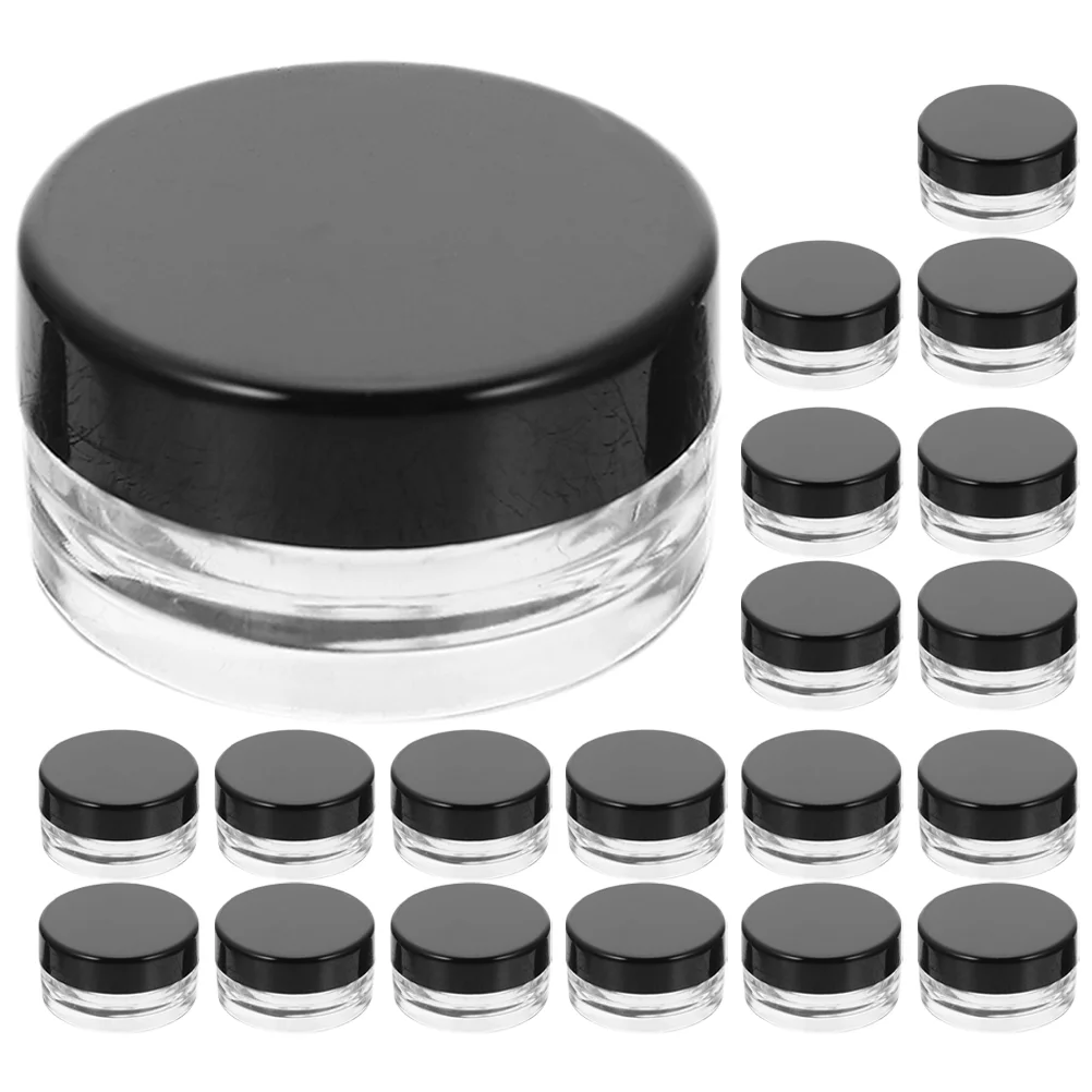 20 Pcs Round Jar Plastic Container Set Cream Lotion Dispenser Bottles Jars