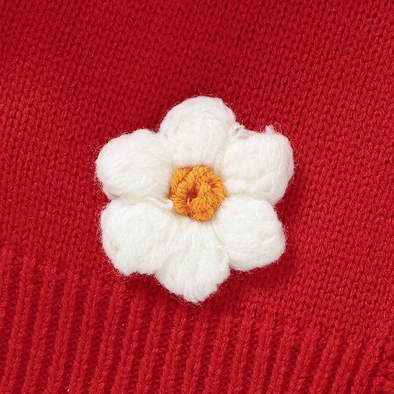 Baby Sweater Knit Autumn Long Sleeve Button Up Infant Girls Floral Jackets Cardigan 1-3Y Winter Toddler Outerwear Knitwear Coats 4