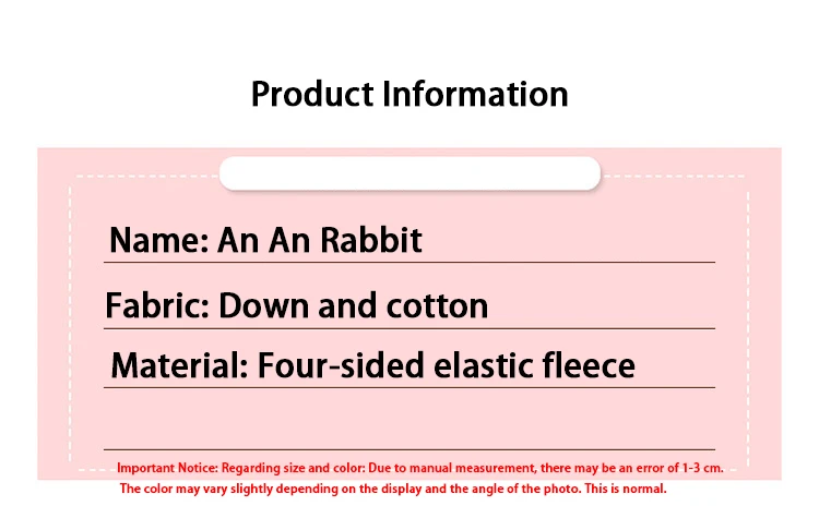 35 cm große Oster-Babyhasenfigur, rosa und blau, An'an Rabbit, beruhigende Geschenkpuppe für Kinder, Plüschtier mit superweichem Fell. – Detail 6