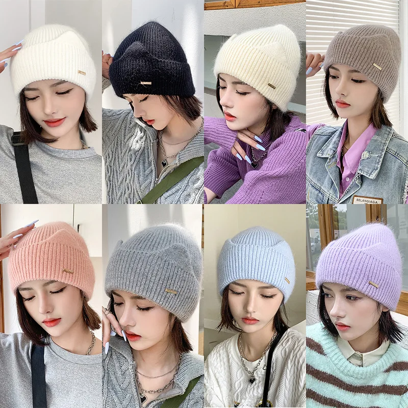 

Beanies For Women Man Winter Thick Warm Knitted Beanie Skullies Hat Female Outdoor Earflap Riding Set Gradient Bonnet Caps