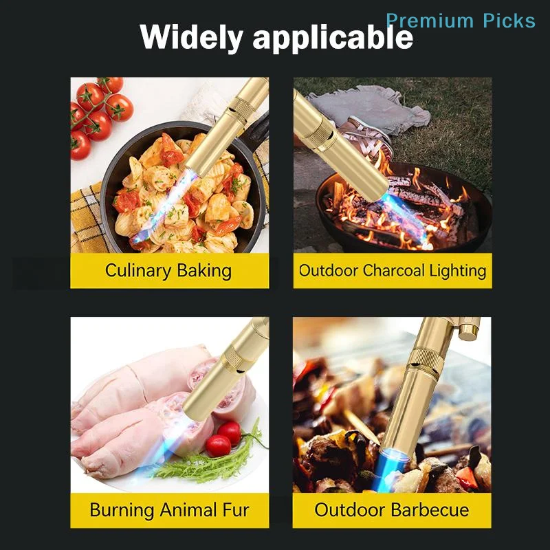 portablePortable Gas Welding Torch Head Manual Adjustable Nozzle High Efficiency Flame for BBQ Solder Cook