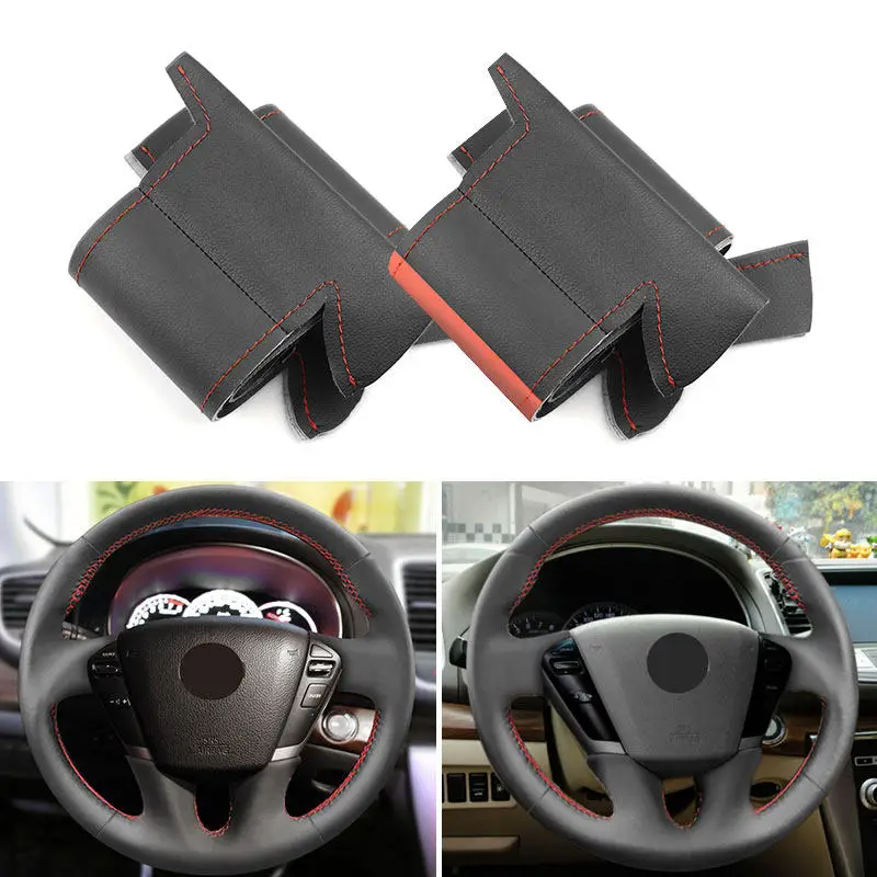 Car Accessories Microfiber Leather Steering Wheel Cover Trim For Nissan Teana 2008-2013 Murano Z51 2009-2015 Elgrand Quest