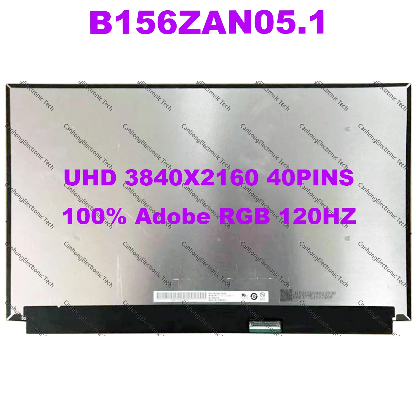 

15.6" NE156QUM-NZ4 B156ZAN05.1 EDP 40PIN 120HZ UHD 3840*2160 4K LCD Screen 100% RGB Gaming Laptop Replacement Display Panel