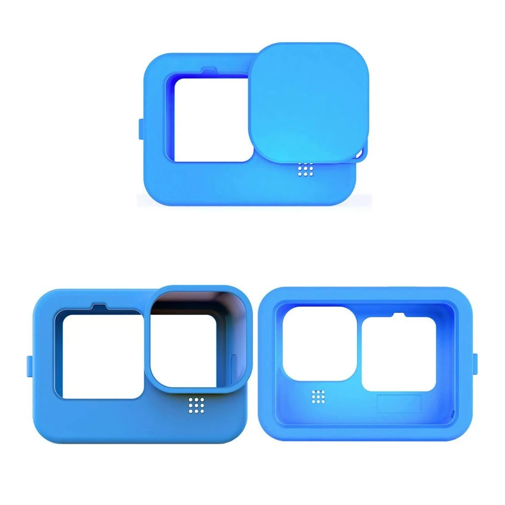 Silicone Protective Case for GoPro Hero 13 12 11 10 9 with Lens Cap Wrist Strap Soft Rubber Skin Cover for GoPro Camera Vlog