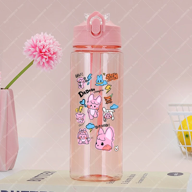 Girl Cartoon Cute Plastic Cup 900ML SKZ ooed Portable Water Bottle for Kids Children Anime Cold Drink Juice Cups Container Gifts view 3