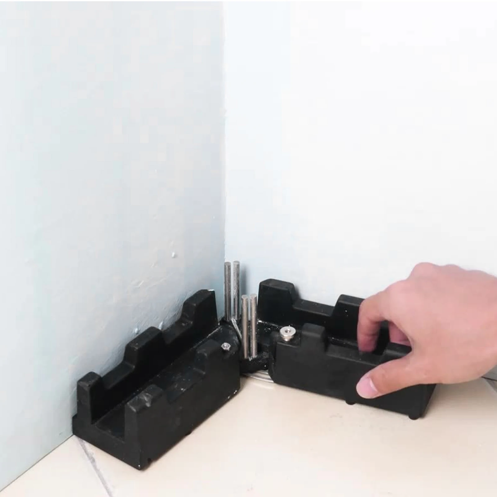 Miter Angles Cutting Tool 2 in 1 ABS Black High Accuracy Wear Resistance Measuring Template Instrument Corner Measuring Tool