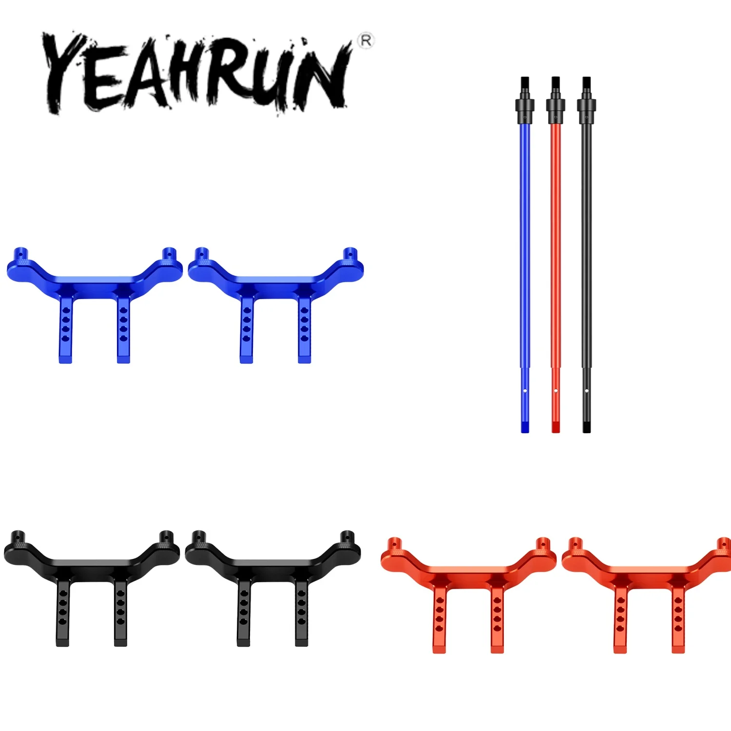 YEAHRUN Aluminum Alloy Shock Absorber CVD Drive Shaft Carbon Fiber EMP Light for 1:16 ARRMA MINI KRATON 3S Off-Road