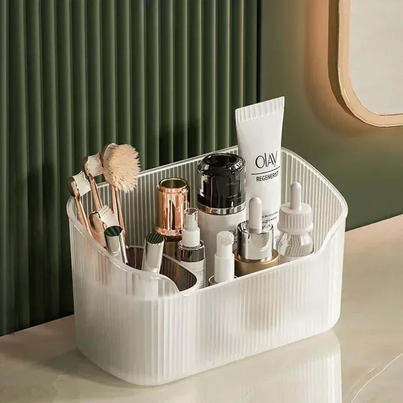 Organizer Desktop Storage Box Transparent Cotton Swab Container Makeup Brush Holder Bathroom Accessories Cosmetic Storage Box