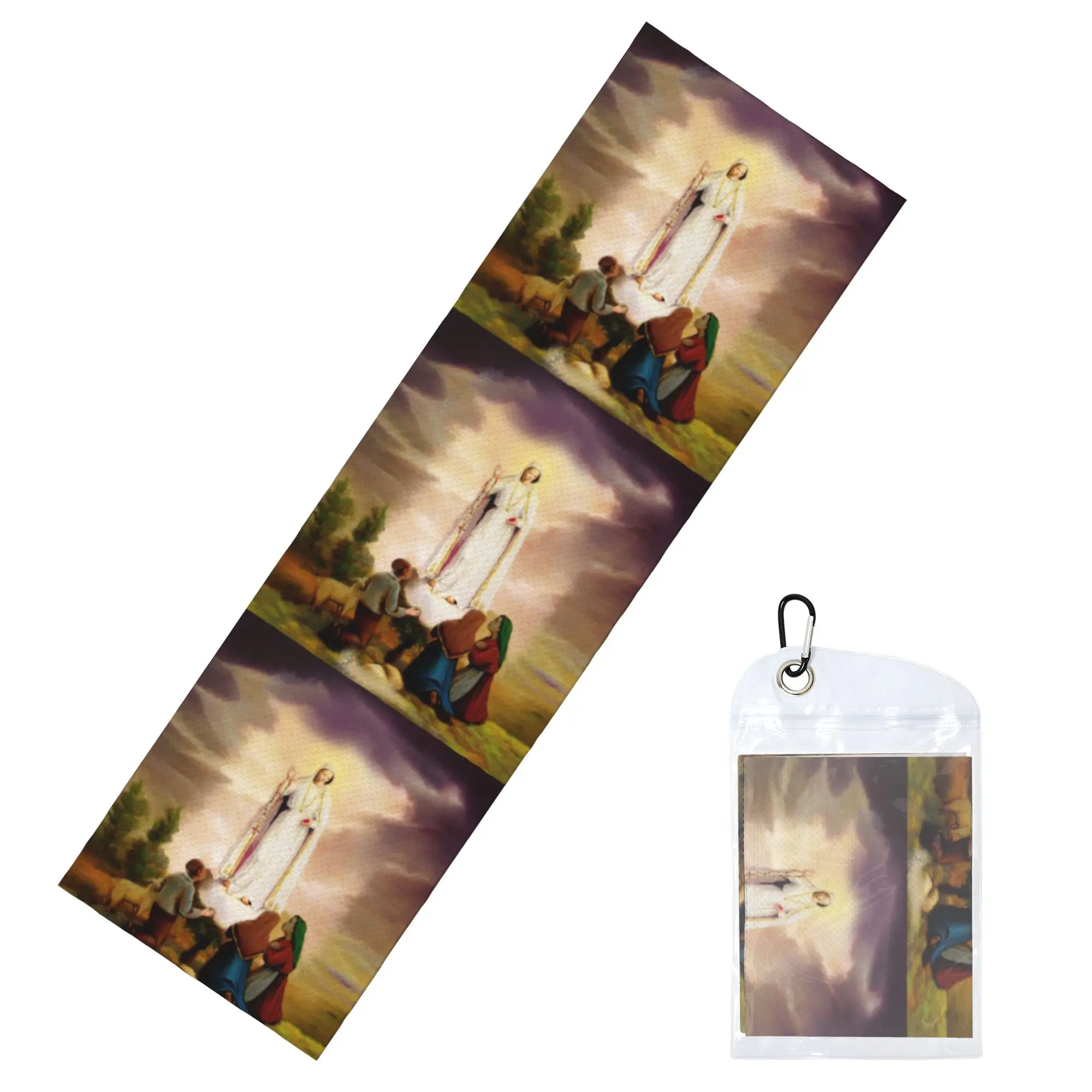 Our Lady of Fatima Cold Exercise Towel Face Towel Quick Drying Rosary Catholic Christian Virgin Mary Beach Breathable Cold Towel