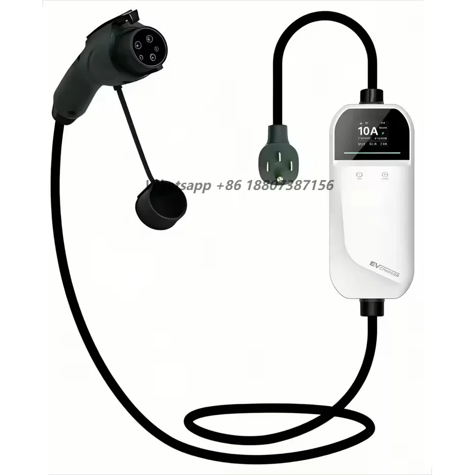 7KW Type 2/Type 1 Wall-mounted/Portable EV Charger Scheduled Charging WiFi BT LCD Display Temperature Control Plug