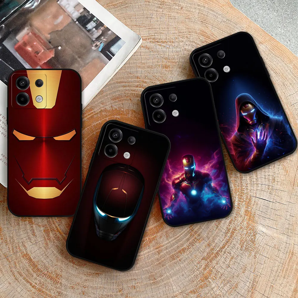 Marvel Iron Man Logo Phone Case For Redmi Note 13 12 12S 12T 11 11S 11T 11E 10 10S 10T 9 9S 9T 8 7 7S 6 5 Pro Plus Max 5G Cover