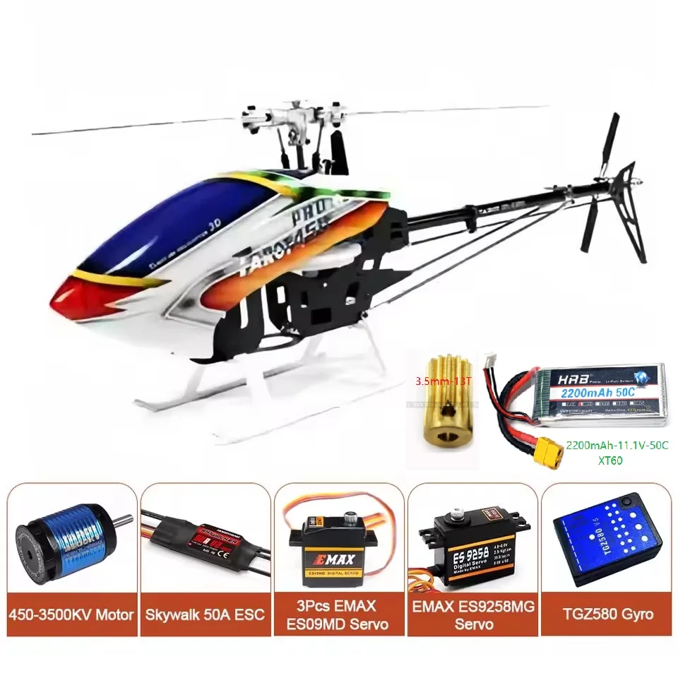 Oroginal Tarot 450PRO V2 FBL Flybarless RC 6CH Helicopter Metal
