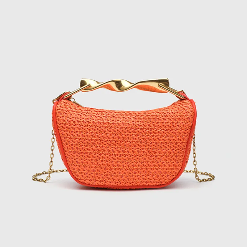 

Hollow Out Straw Weaving Beach Bag Fashion Knitted Bag Solid Color Simple Shopping Bag for Travel Vacation Women Tote Bag