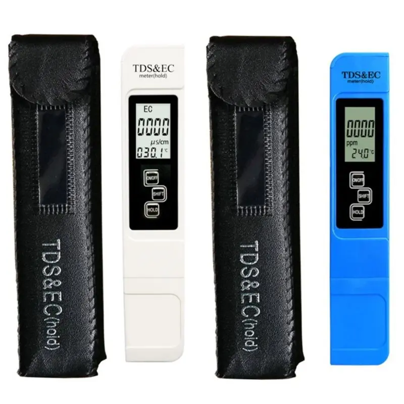 

AB46-2PCS TDS EC Meter 4 In 1 Digital Water Quality Tester 0-9999 PPM Measurement Range Water Purity Temperature Meter Tester