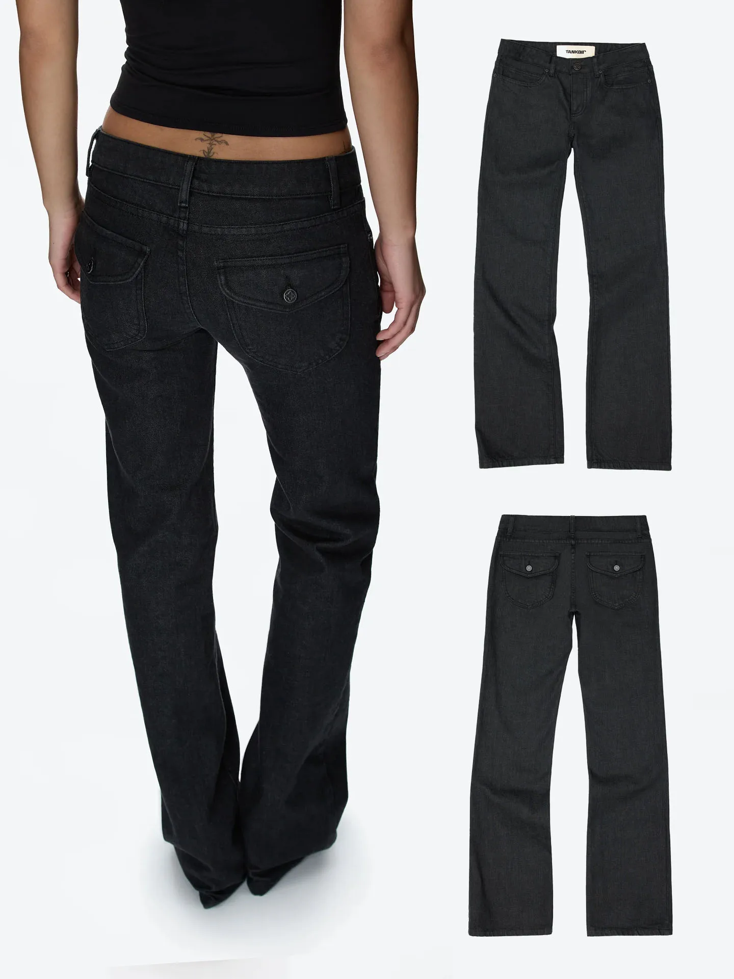 

Low Waist Original Color Bell Bottom Denim Jeans High Waist Straight Leg Jeans Cotton Button Fly Ladies Jeans Casual Jeans