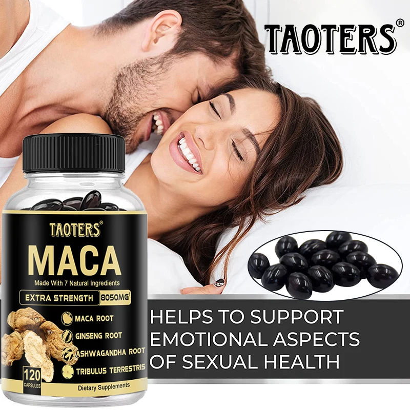 Taoters Black Maca Root Extract 8050 mg - For Muscle Mass and Workout, Energy Supplement - Non-GMO