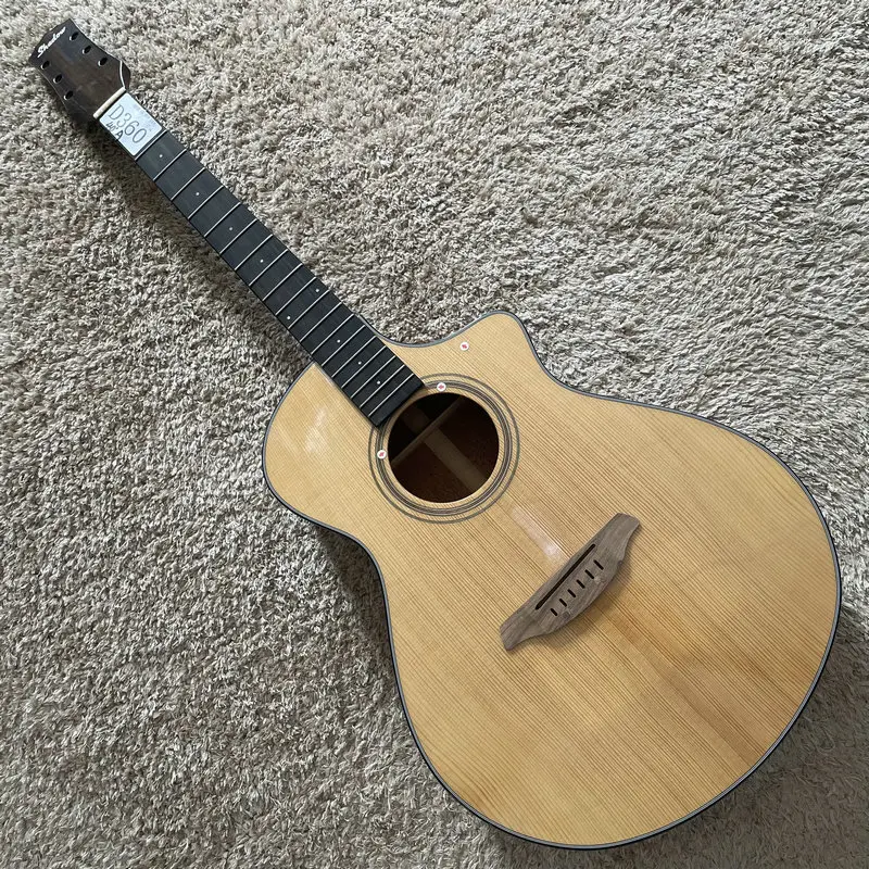 

D360 40'All Solid Guitar Europea Spruce+Africa Mahogany Unfinished Electric&Acoustic Guitar Kits for DIY Hardware Uninstalled
