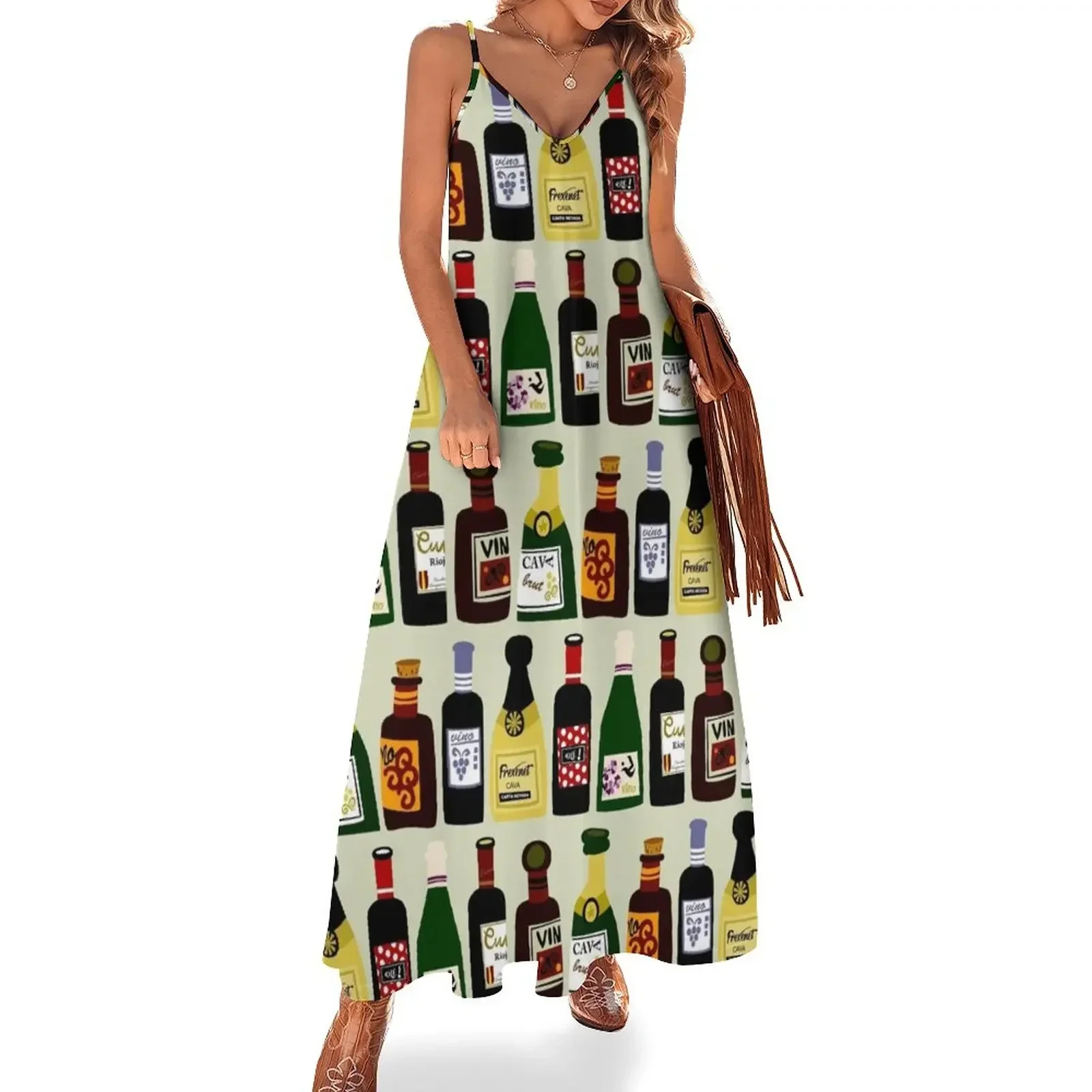 

Wine Bottles Sleeveless Dress cute dress birthday dress bandage