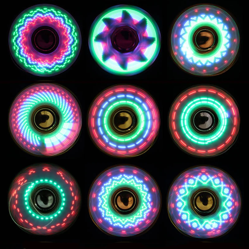 Fidget Spinner lumineux à lumière LED, créatif, 18 changements, Spinner à main EDC, jouets pour adultes, jouets anti-Stress au bureau