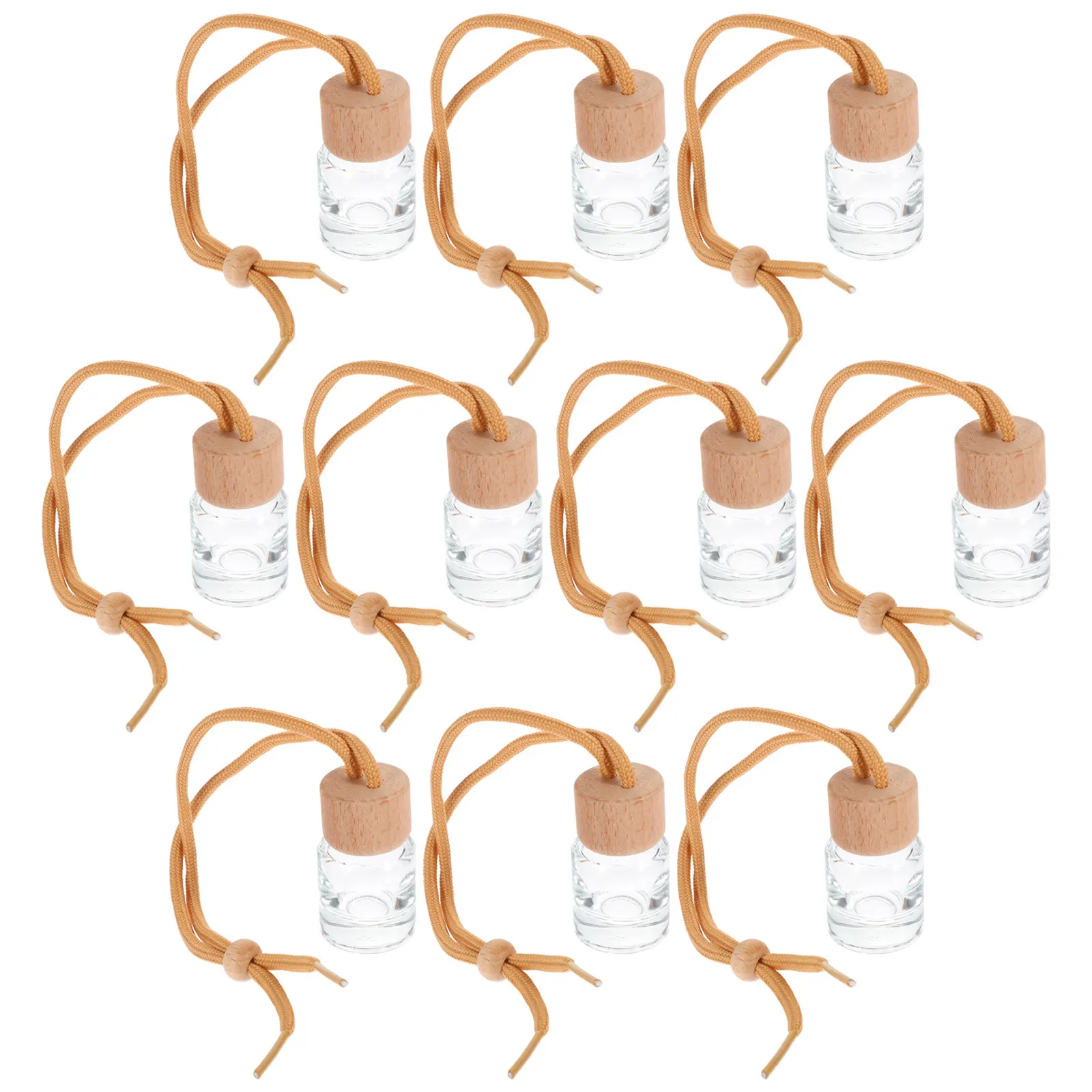 

10 шт. подвесных флаконов для парфюма, автомобильных диффузоров, пустых стеклянных контейнеров для многоразового освежителя воздуха, легких мини-подвесок