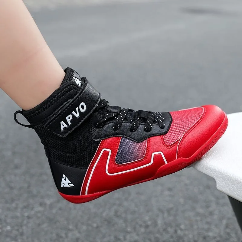 2024 New Rofessional Boxing Shoes Ladies High Top Wear Resistant Sanda Sneakers Fighting Training Match Wrestling Shoes