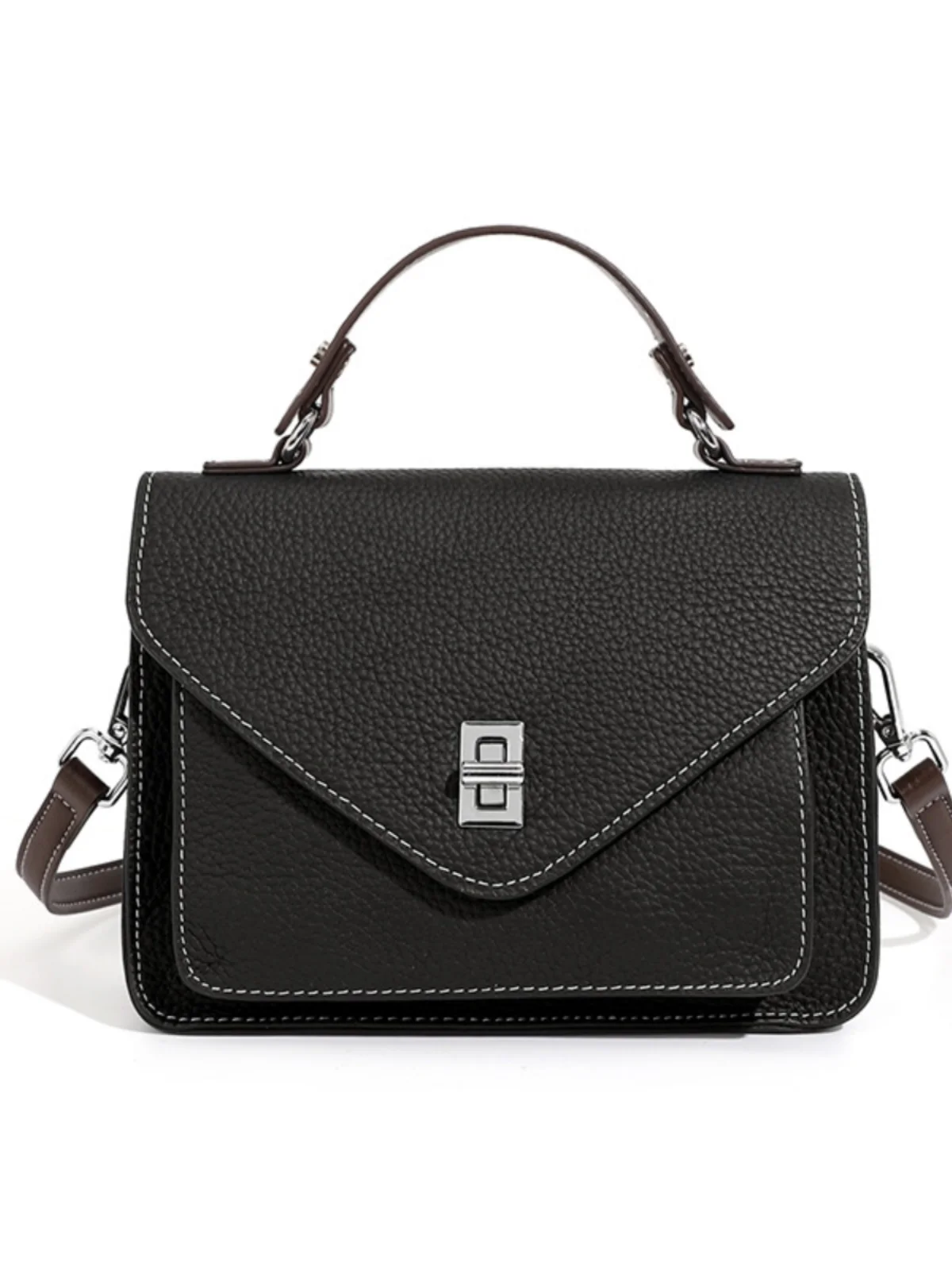 

Женская сумка из воловьей кожи с верхним слоем, маленькая квадратная модная натуральная кожа на одно плечо, сумка с наклонным крестом, женская сумка