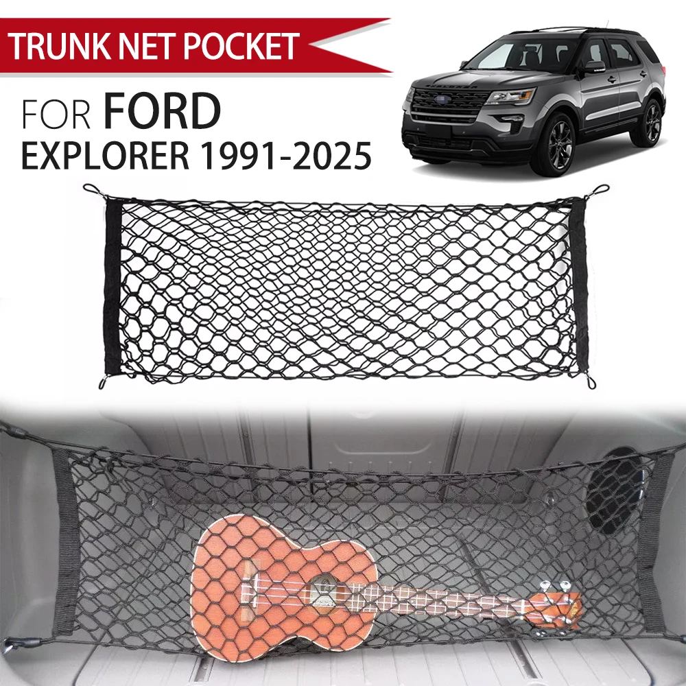 Trunk Fixing Net Is Suitable For Ford Explorer 1991-2023 2024 2025Trunk Organizing Net Elastic Upgraded Double-Lyer Storage Bag