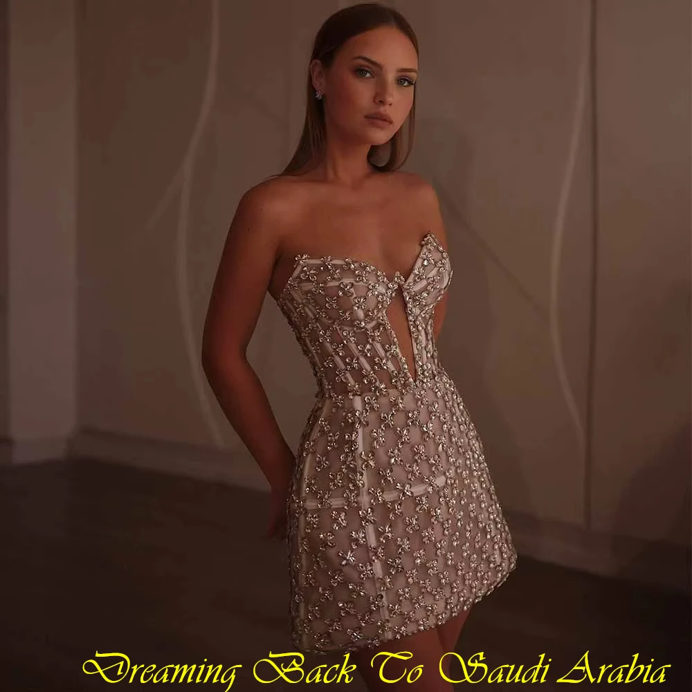 تخصيص بسيط البيج اورجانزا مساء اللباس الرسمي الحبيب أكمام فساتين المشاهير مثير البسيطة طول كريستال فساتين حفلة موسيقية #4