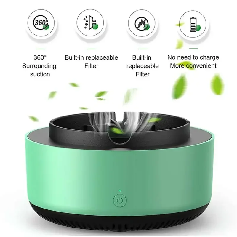 Multipurpose Ashtray with Air Purifier for Filtering Second-Hand Smoke From Cigarettes Remove Odor Smoking Supply Car Anti-smoke