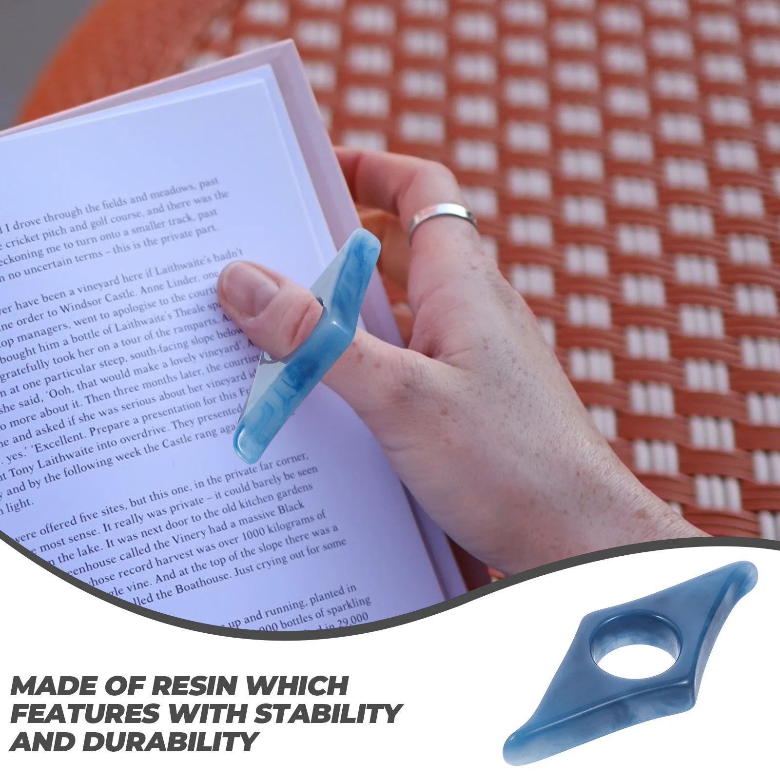 6Pcs Book Page Holder Resin Thumb Ring Design Convenient Multi-Function Reading Accessory for Students Teachers Outdoor