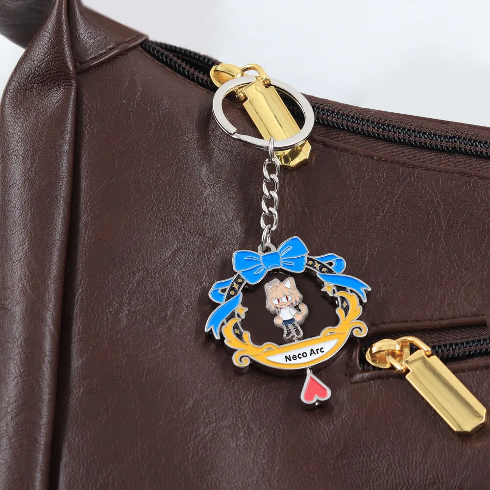 Anime Tsukihime Neco-Arc Drehbarer Schlüsselanhänger Doppelseitiger Drehender Katzenmädchen-Schlüsselring Kawaii Figur Metallanhänger Taschendekoration Fan-Geschenk – Detail 6
