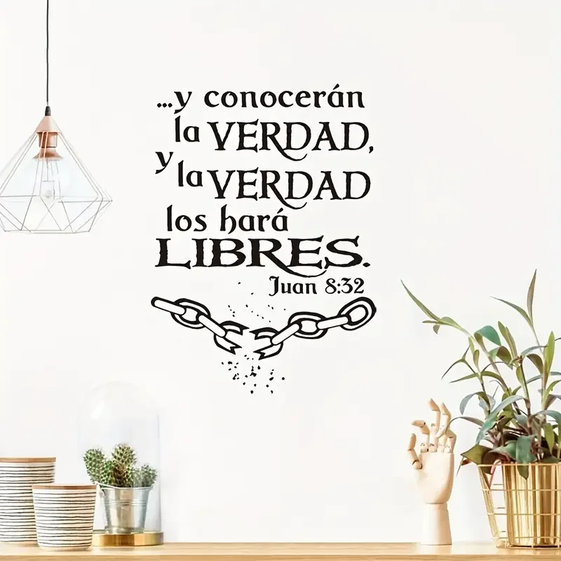 1 Spanish Christian Bible Wall Sticker, Religious Inspiration Truth Decal for Bedroom and Living Room Decor
