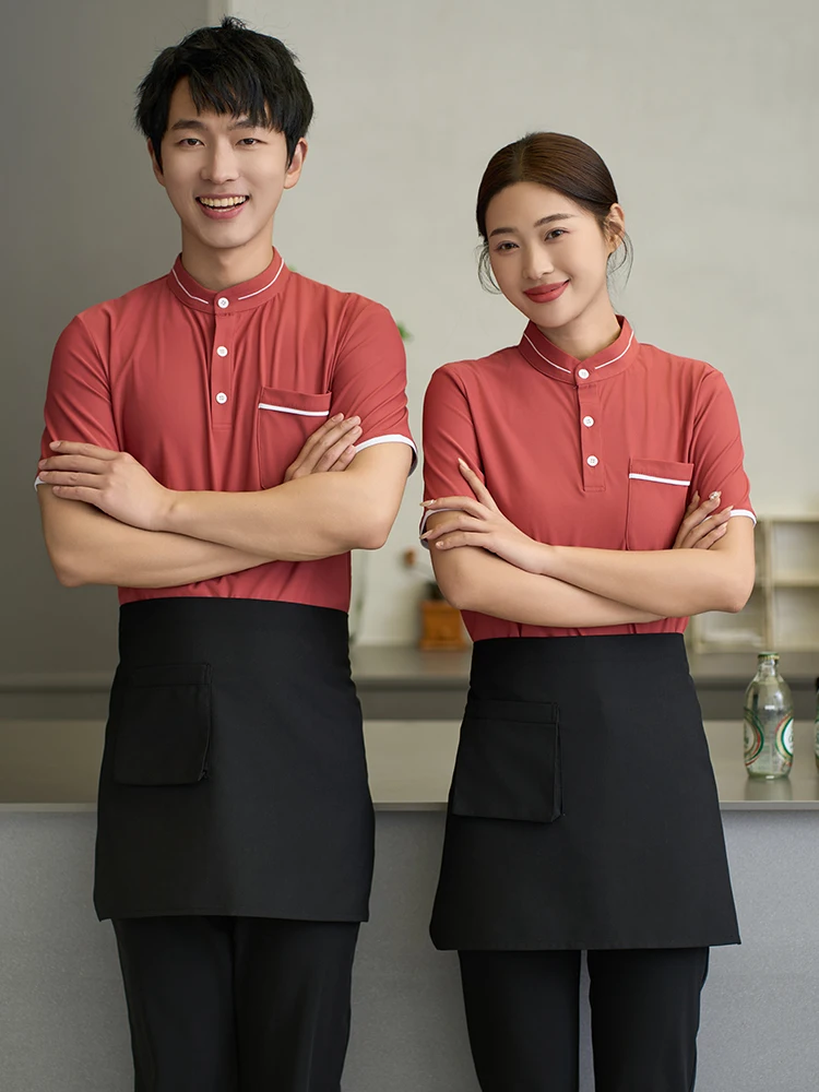 Женский оригинальный женский костюм, дышащая рубашка для ресторана в западном стиле, мужская униформа для отеля, одежда для кафе и магазина