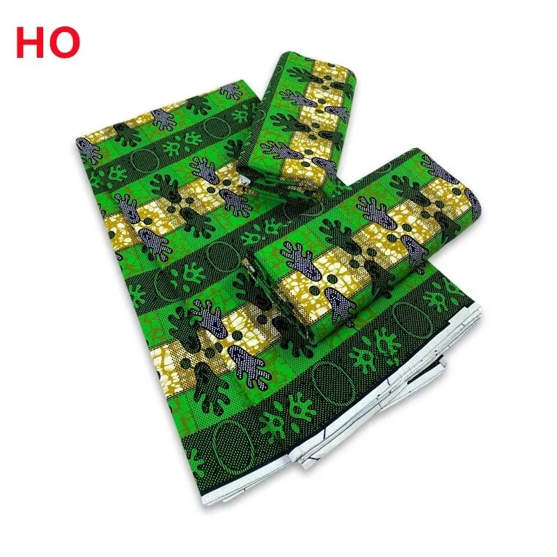 قماش هولندي hollandais شمع حقيقي كلاسيكي مضمون طباعة شمع حقيقي فستان أفريقي 100% قطن 6 ياردات #6