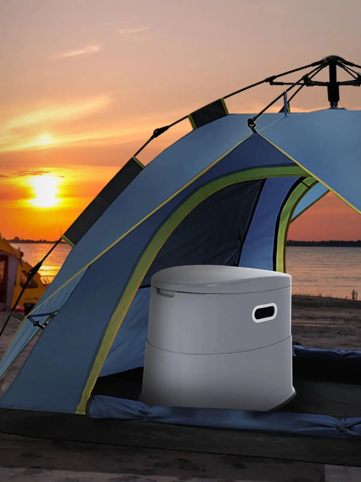SucceBuy Draagbaar toilet voor kamperen Porta Potje met 1,3G afneembare binnenemmer Reistoilet voor buiten kampeerreizen - afbeelding 2