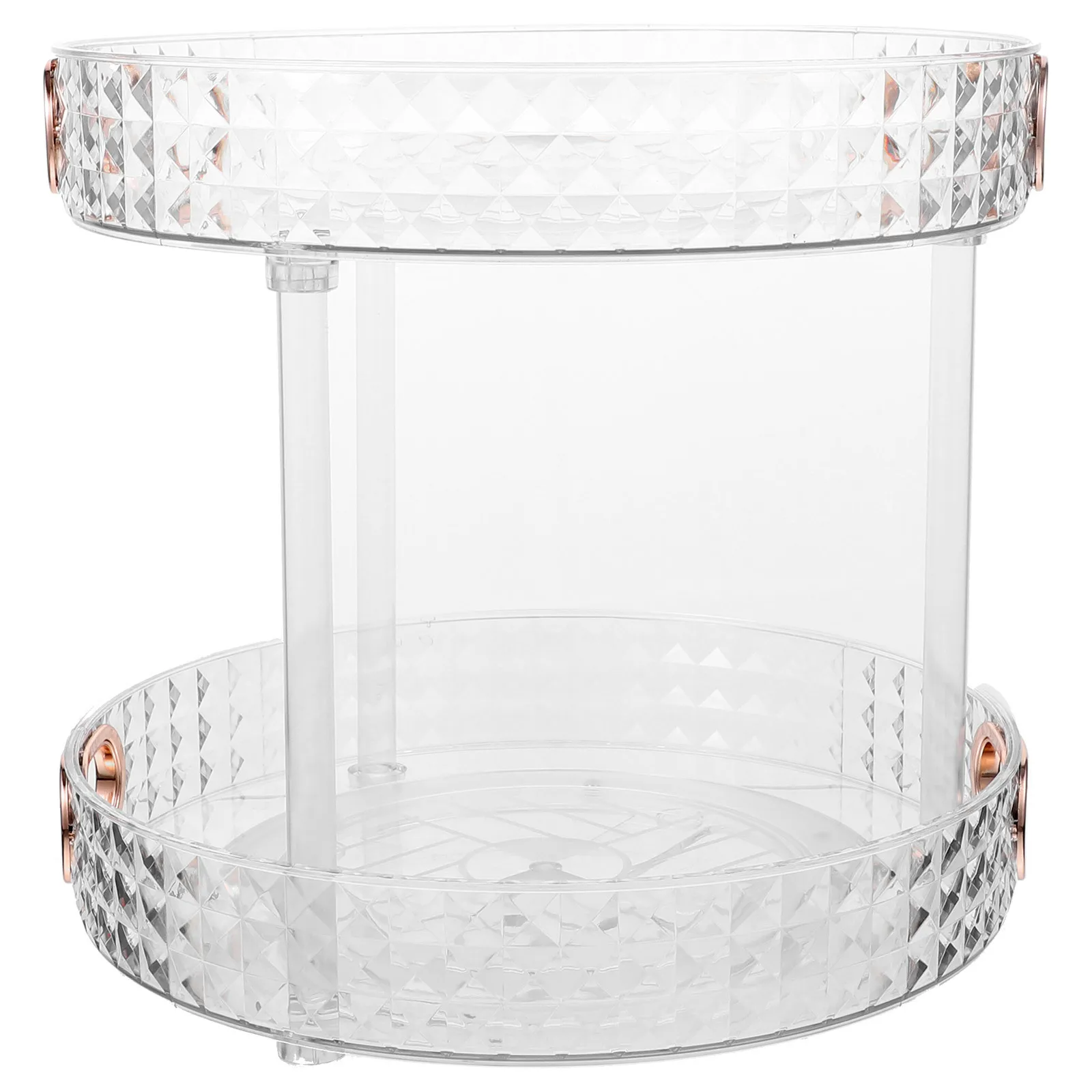 Double Rotating Tray 360° Kitchen Storage Rack For Spices Seasoning Jars Organizer Countertop Cabinet