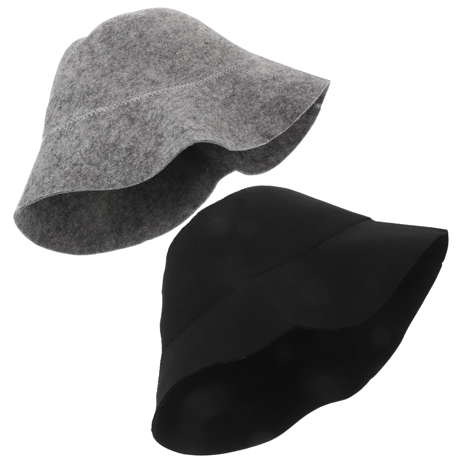 

2Pcs Sauna Hat Felt Water Absorbent Quick Drying Trendy Design for Men and Women Spa Experience Sauna Hat Bathroom Cap