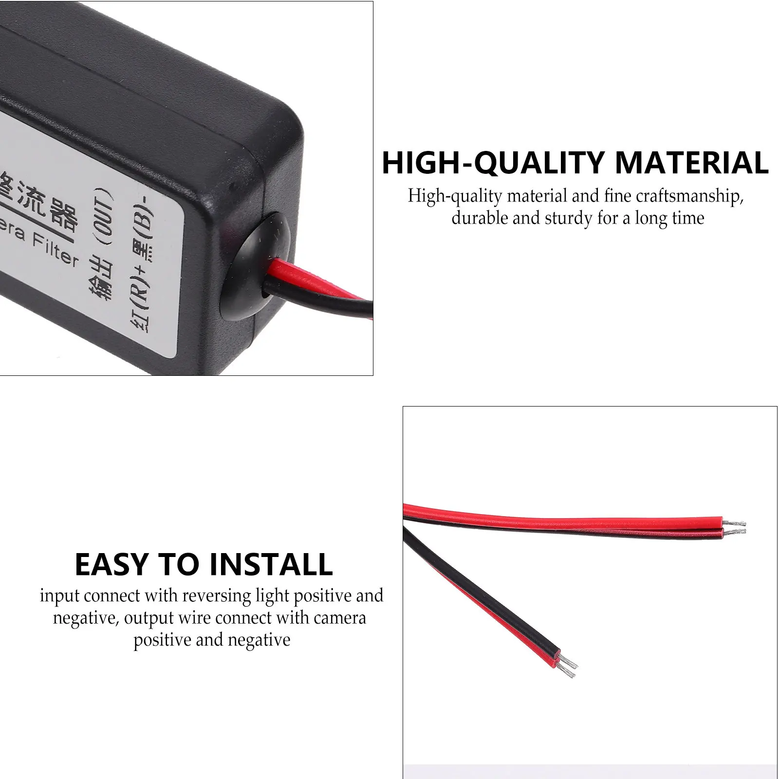 Car Backup Camera Rectifier Filter 12V Dc Voltage Stabilizer for Rearview Systems Fixes Warping Black Screen Easy Install Auto