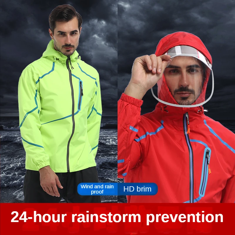 

Electric Vehicle Raincoat Women's Riding Thickened Body Waterproof and Rainstorm-proof Adult Split Raincoat Rain Pants Suit