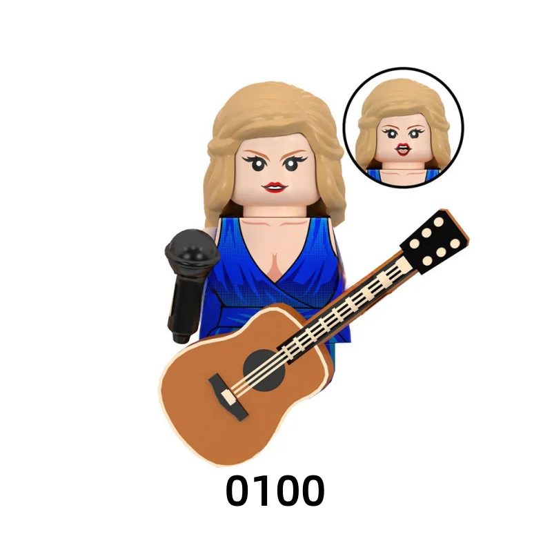 New Popular male Female Singers Bricks Model Series TP1062 LG1015 Guitar Building Blocks Mini Action Figure Accessories Toy Gift view 5