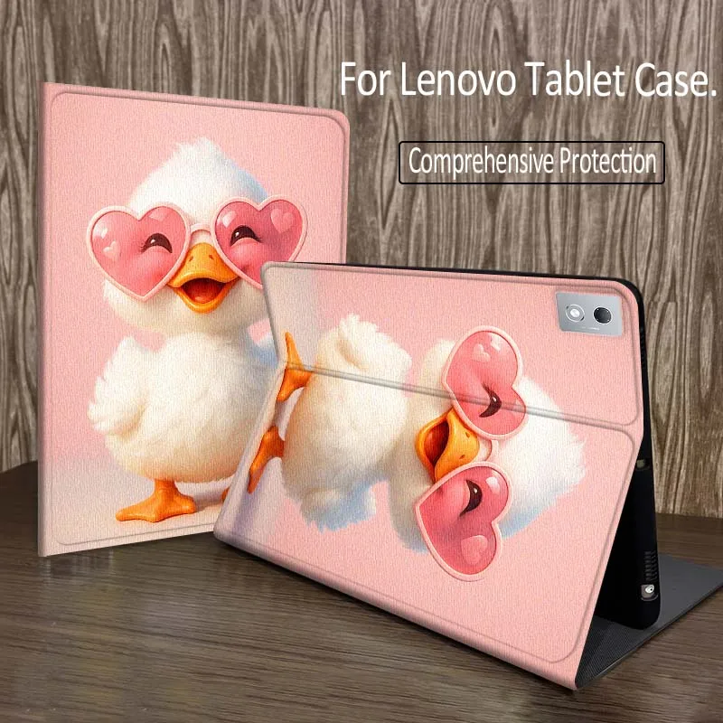 

Cartoon Duck Heart Glasses For Legion Xiaoxin Pad P12 Pro Y900 GT 2023 2025 12.1 12.7 14.5 inch Tablet Case