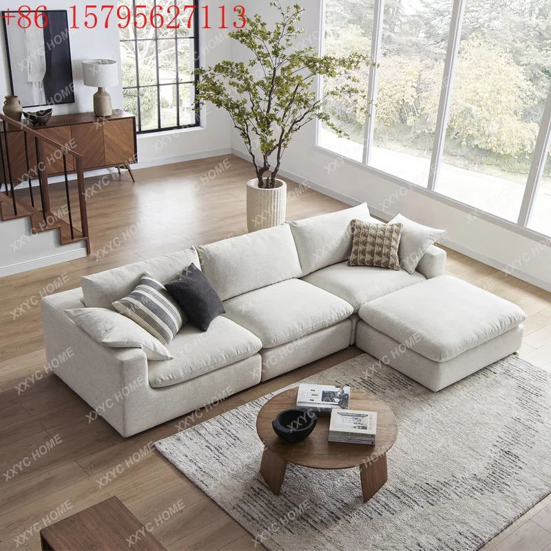 LX linen cloud sofa  cream wind module sofa combination
