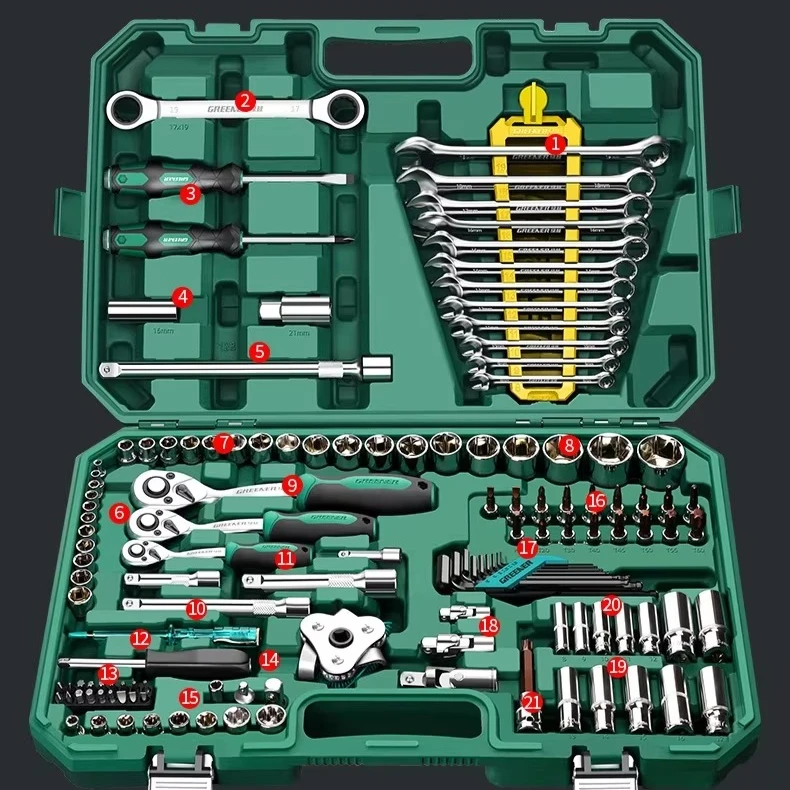Socket Wrench Tool Set, Multi-size, Chrome Vanadium Steel, Durable, For Car Motorcycle Repair, Portable Hand Repair Kit