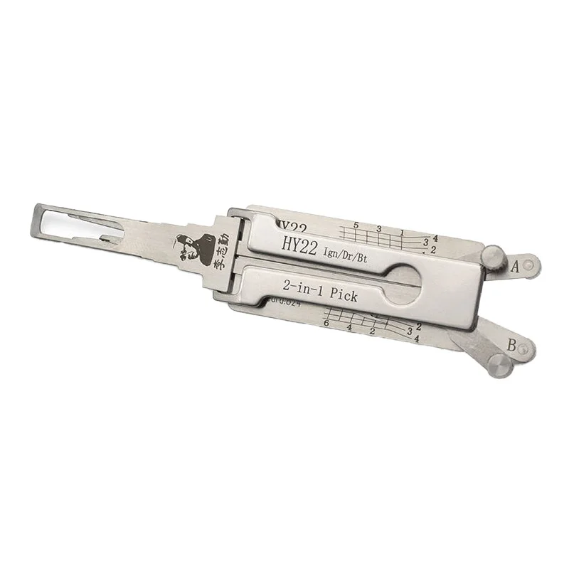 Original Lishi HY22 2 in 1 Lock Pick Decoder Ignition Car door open for Hyundai Kia IX35 New Sportage Models Vertical milling