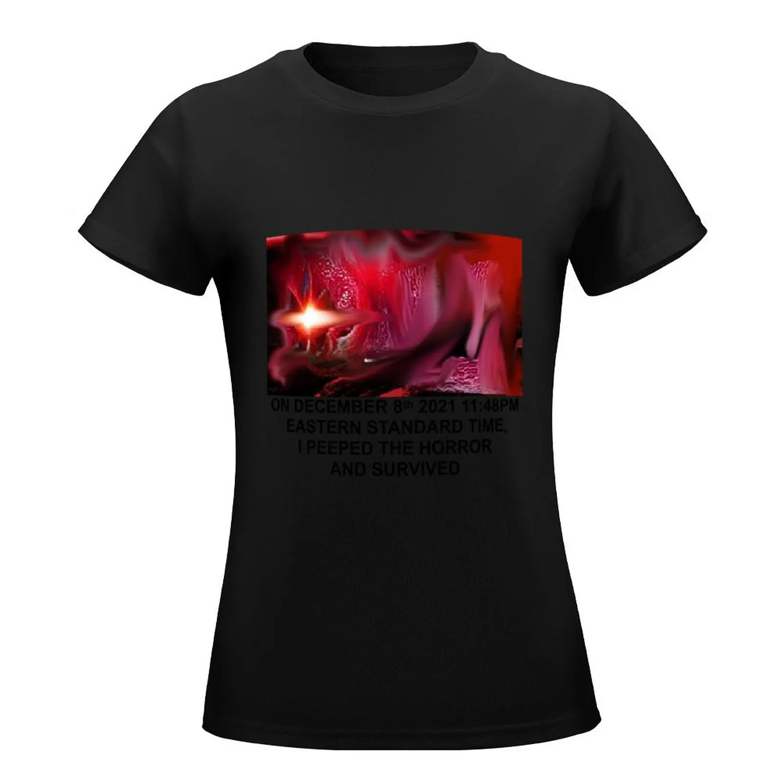 jerma985 I PEEPED THE HORROR AND SURVIVED T-Shirt plus size tops anime clothes tops Female clothing Summer Women's clothing