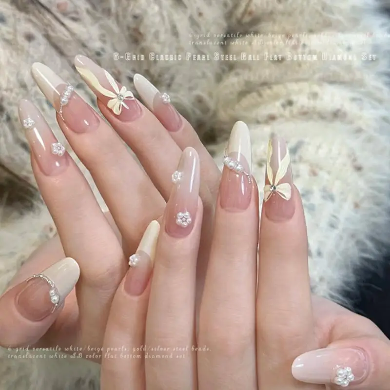 6 griglie mix mini perla piccole perline di caviale in acciaio inossidabile nail art strass decorazioni per nail art argento oro fascino smalto gel