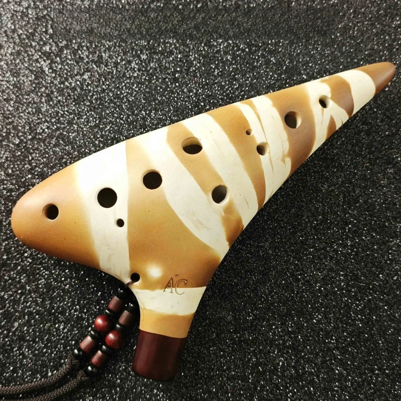 12 Hole Ocarina Alto C Tone Clay Ocarina Portable Handmade Playing Pottery Flute Beginners Children Practice Playing Ocarinas