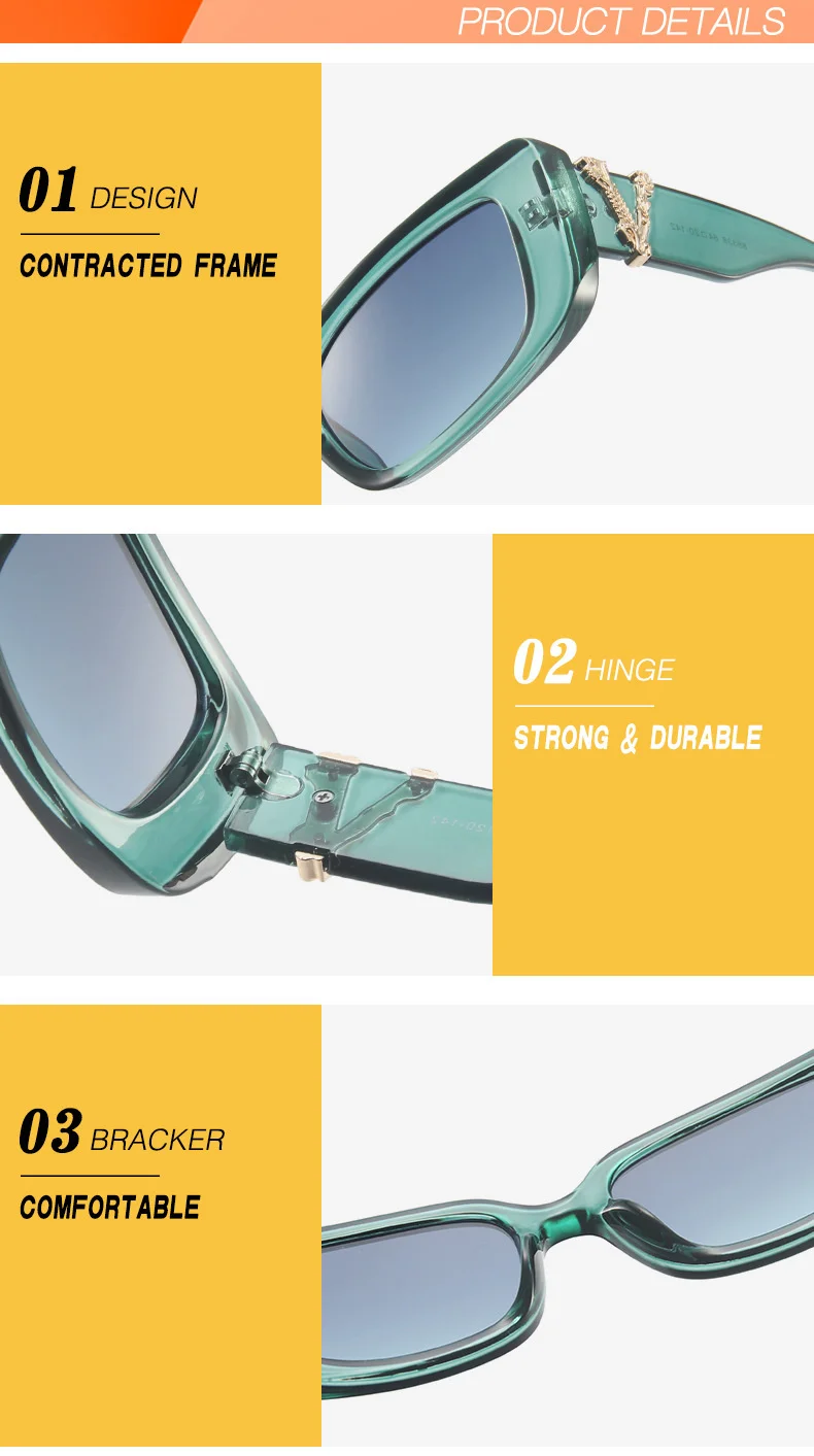 Vintage Rechteck Quadrat Sonnenbrille Frauen Marke Designer Retro Kleine Katze Auge Sonnenbrille Für Damen Klassische Schwarz Oculos De Sol – Detail 13